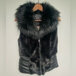 Guess Black Faux Fur Jacket